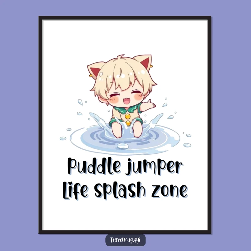 Fun Free Printable Wall Art: Puddle Splash Character Downloadable Decor