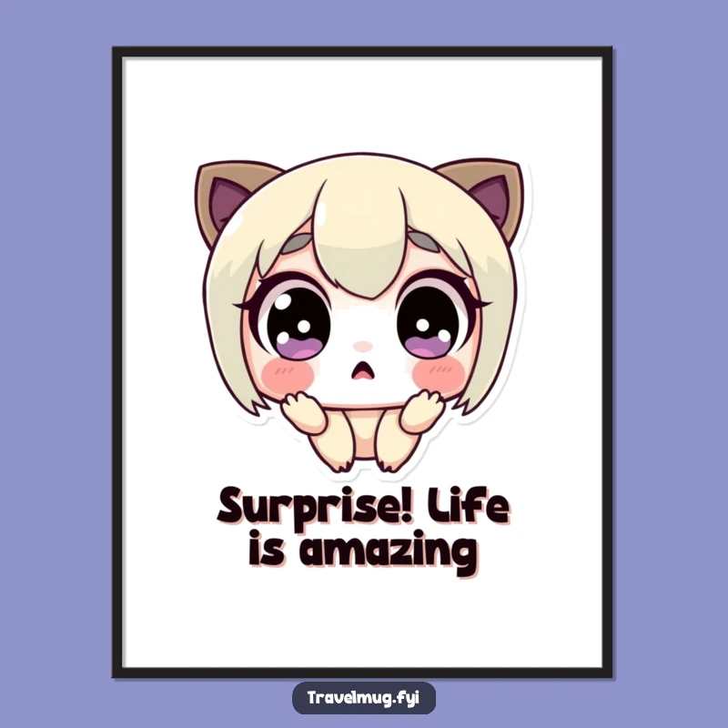 Funny Free Printable Wall Art: Surprised Character, Humorous Downloadable Art