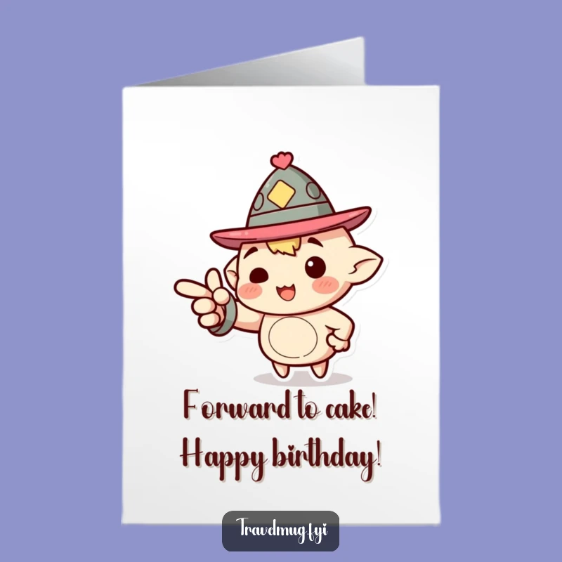 Free Printable Birthday Card: Jaunty Character Pointing, Funny Downloadable Gift!