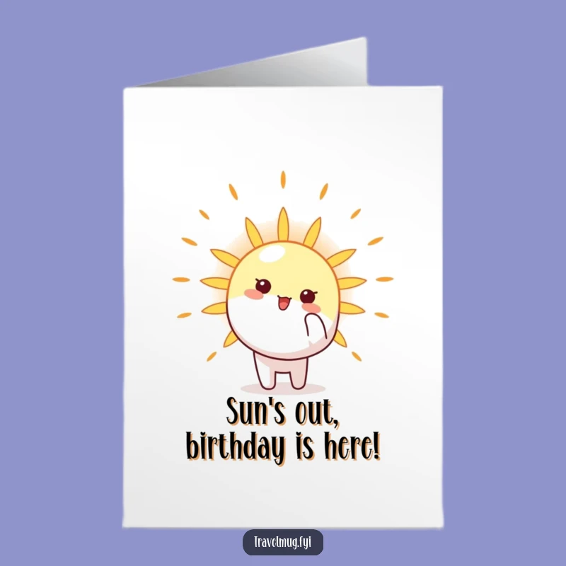 Free Printable Birthday Card: Sunshine Pup Sending Happy Wishes - Funny Downloadable Greeting