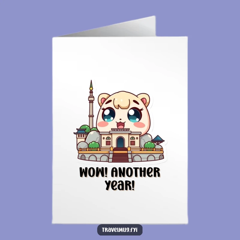 Free Printable Birthday Card: Funny Kawaii Tourist - Surprise Downloadable Gift
