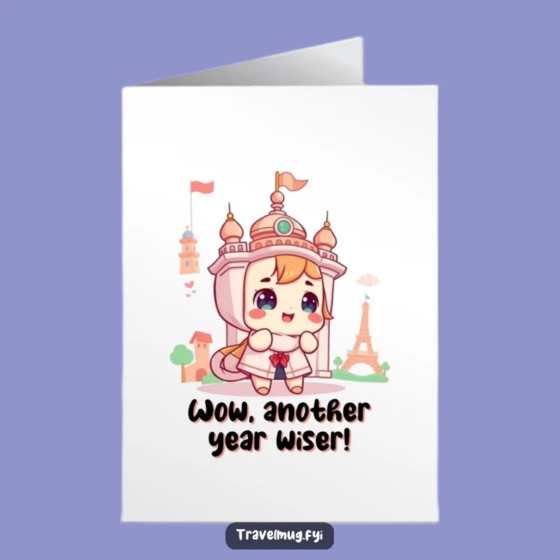 Free Printable Birthday Card: Wonder Character Landmark Funny Downloadable Gift
