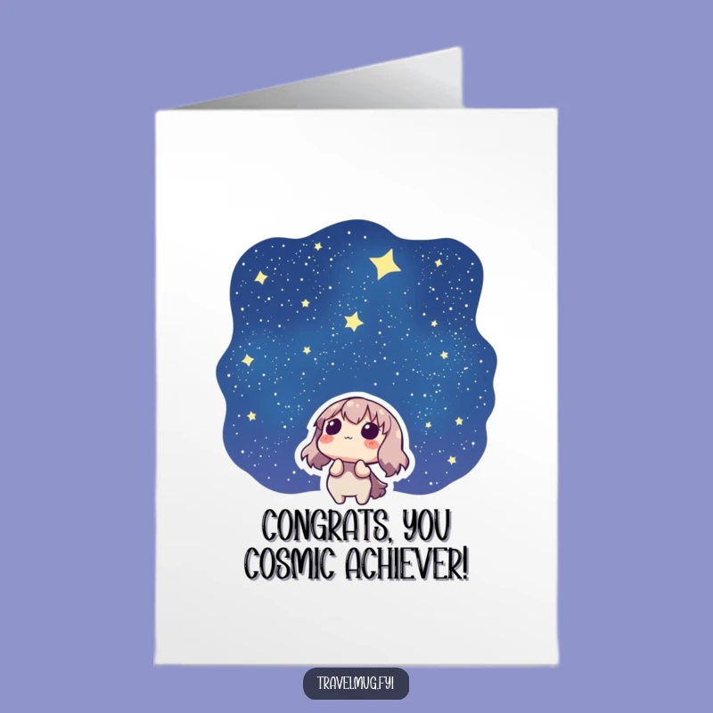 Free Printable Congrats Card: Starry Sky Character, Downloadable Dreams & Success