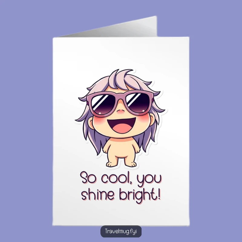 Free Printable Congrats Card: Cool Grinning Character, Fun Downloadable Gift