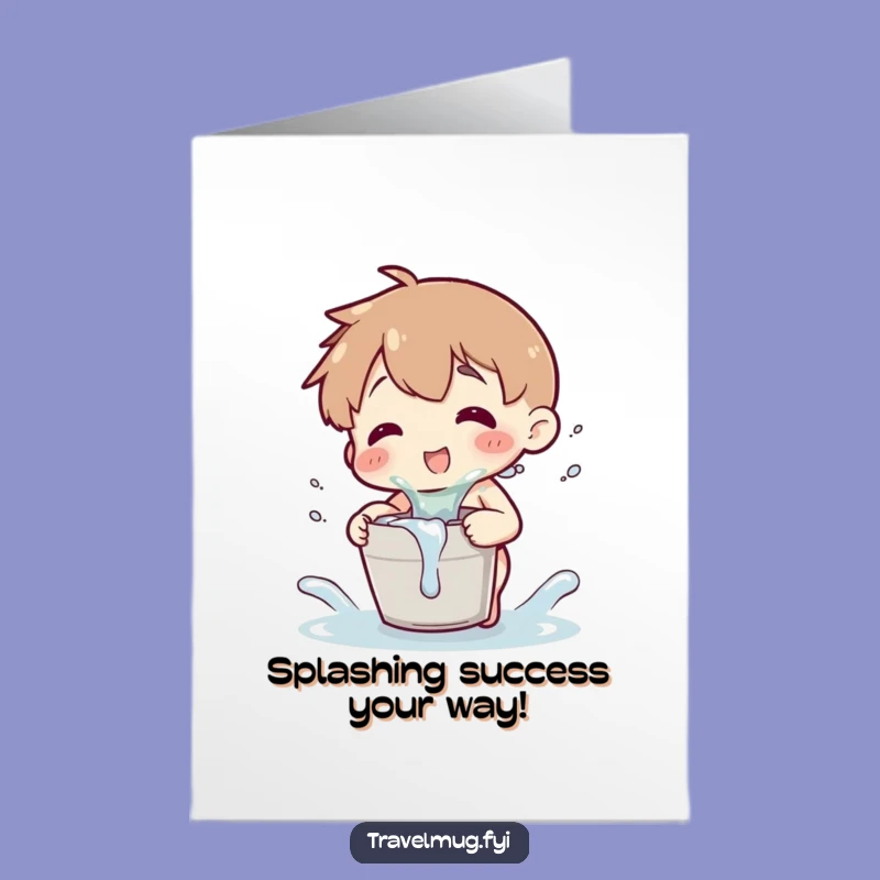 Free Printable Congrats Card: Splash of Success, Funny Downloadable Gift!