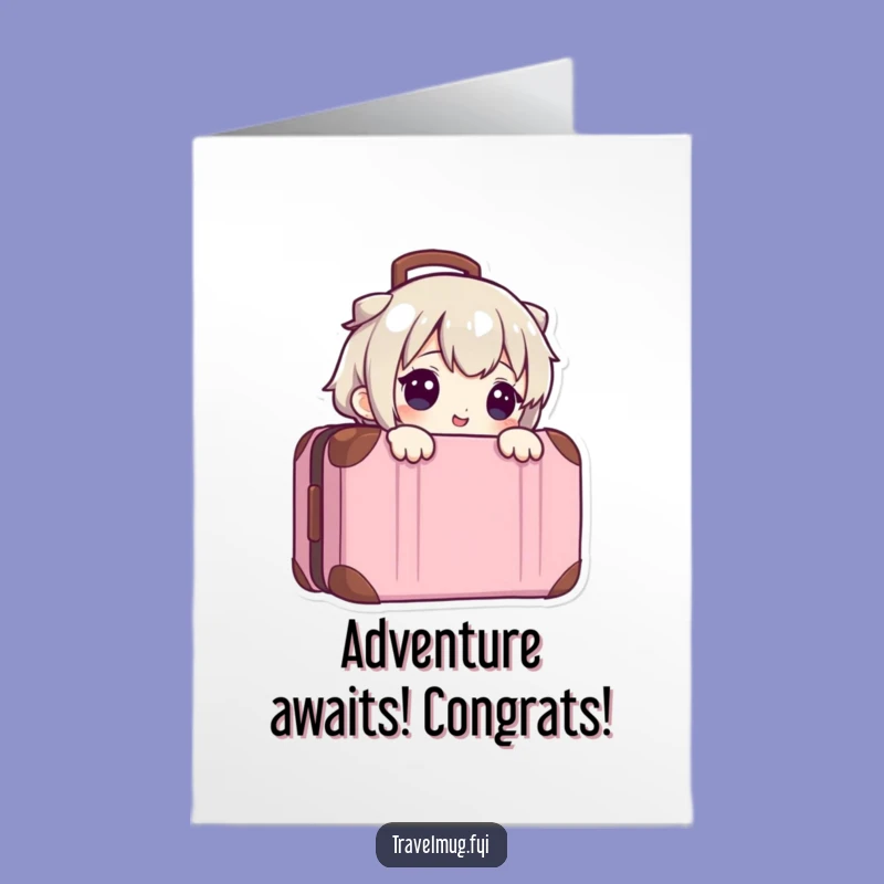 Free Printable Congrats Card: Suitcase Peeker, Humorous Downloadable Gift