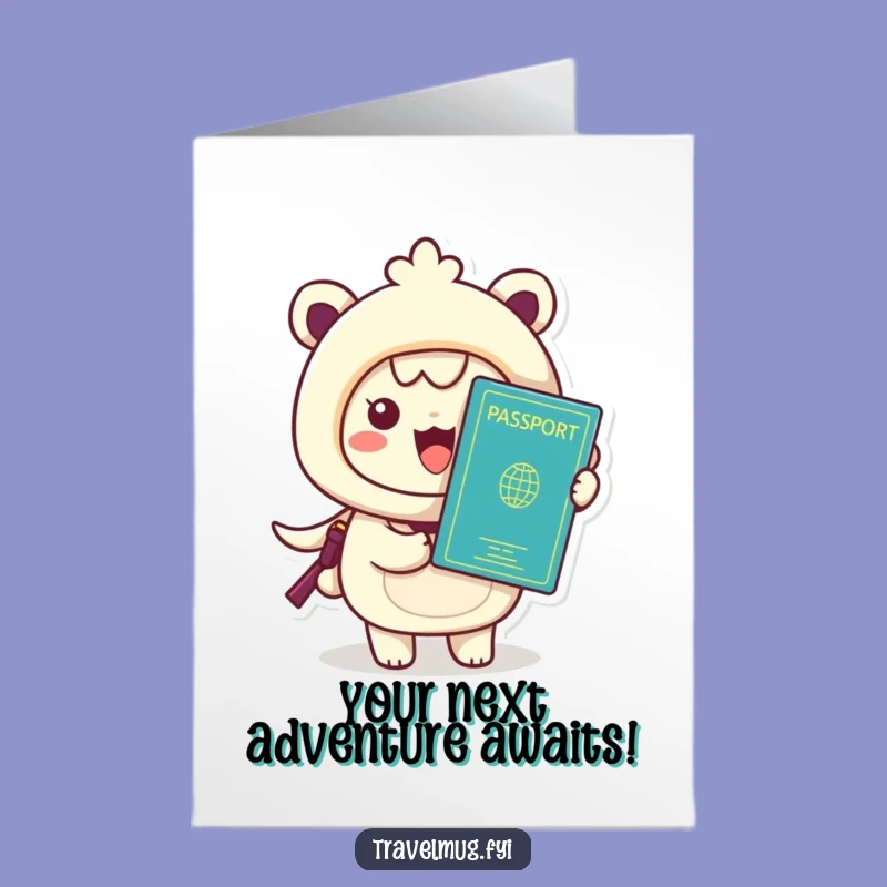 Free Printable Kawaii Passport Holder Congrats Card: Adventure Awaits
