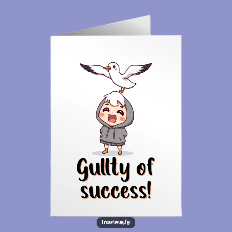 Free Printable Seagull Surprise Congrats Card: Funny Downloadable Wild Gift