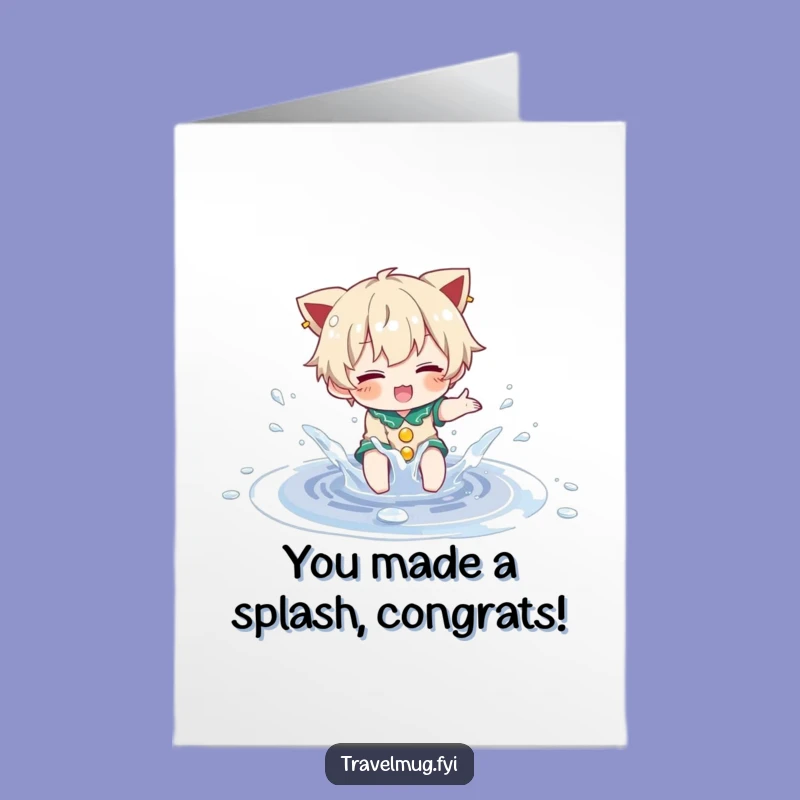 Splashy Congrats Card Free Printable: Character Downloadable Gift