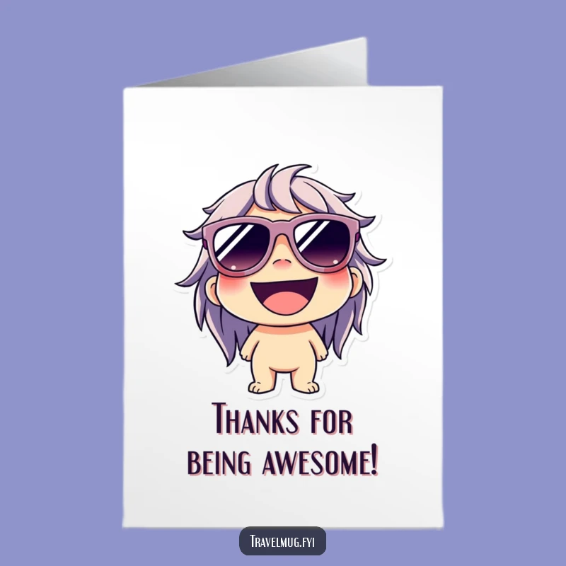 Free Printable Thank You Card: Cool Grinning Character, Funny Downloadable Gift