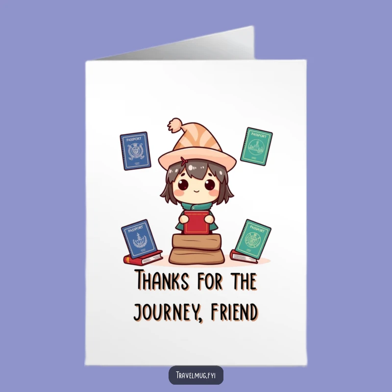 Thank You Card Free Printable: Silly Hat Travel Character Gift