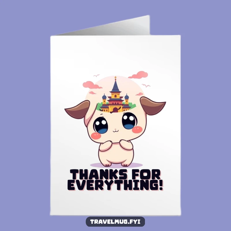 Free Printable Thank You Card: Kawaii Wanderer Grateful, Funny Downloadable Gift!