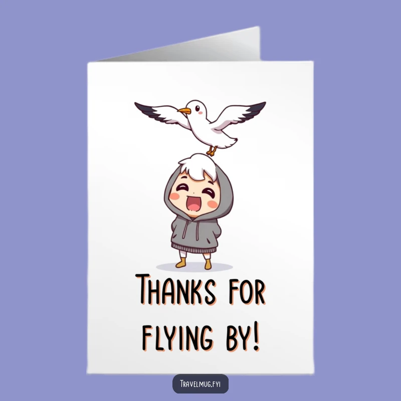 Free Printable Seagull Surprise Thank You Card: Funny Downloadable Whimsy