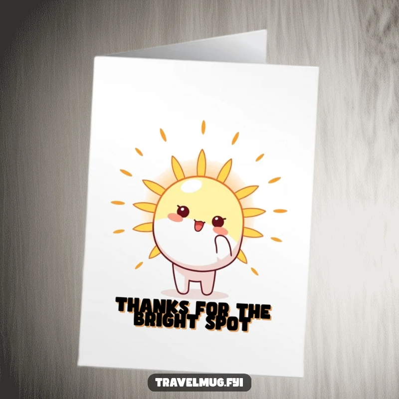 Funny Free Printable Thank You Card: Joyful dog pointing to the sun, conveying warm gratitude.