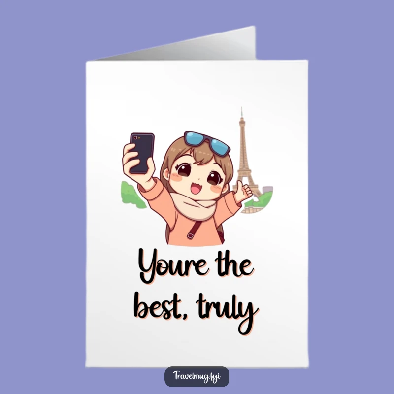 Free Printable Thank You Card: Humorous Landmark Selfie, Downloadable Gift