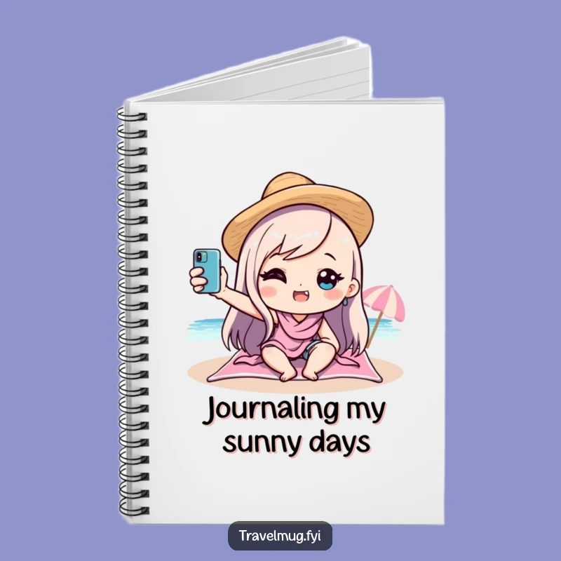 Funny Kawaii Beach Selfie Notebook: Jot Down Ideas with Hilarious Vacation Vibes, Great Gift
