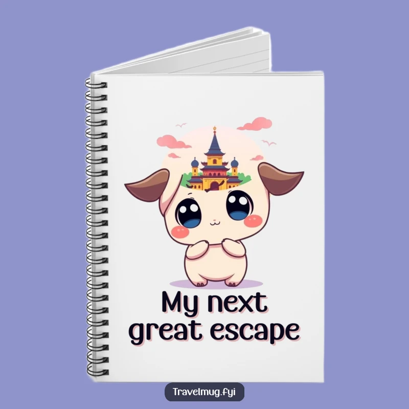 Funny Kawaii Travel Journal: Wide-Eyed Landmark Notes, Hilarious Gift