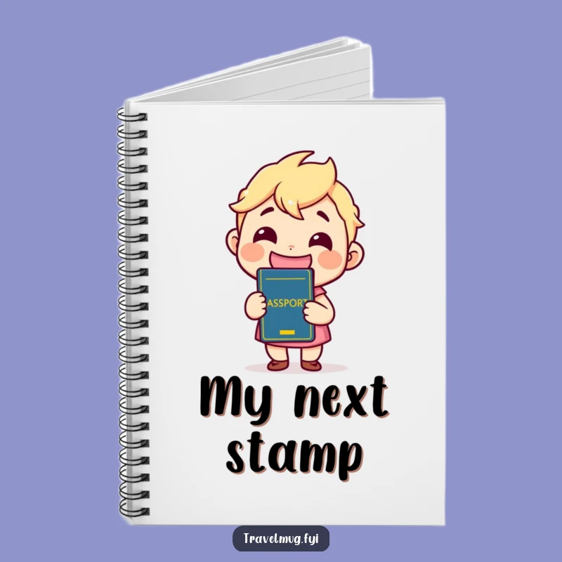 Funny Passport Ready Notebook: Journal Your Travels with Grinning Character