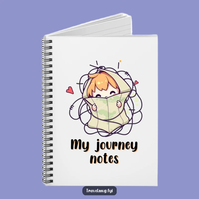 Funny Map Tangle Notebook: Character Lost In A Map, Journaling Adventure