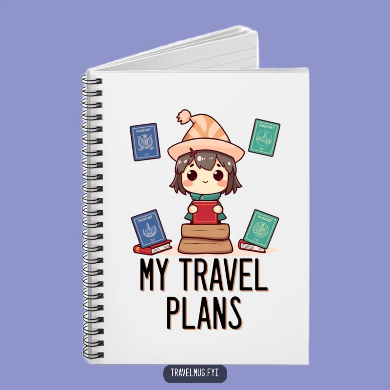 Funny Travel Journal: Character with passports, a perfect funny gift for planners.