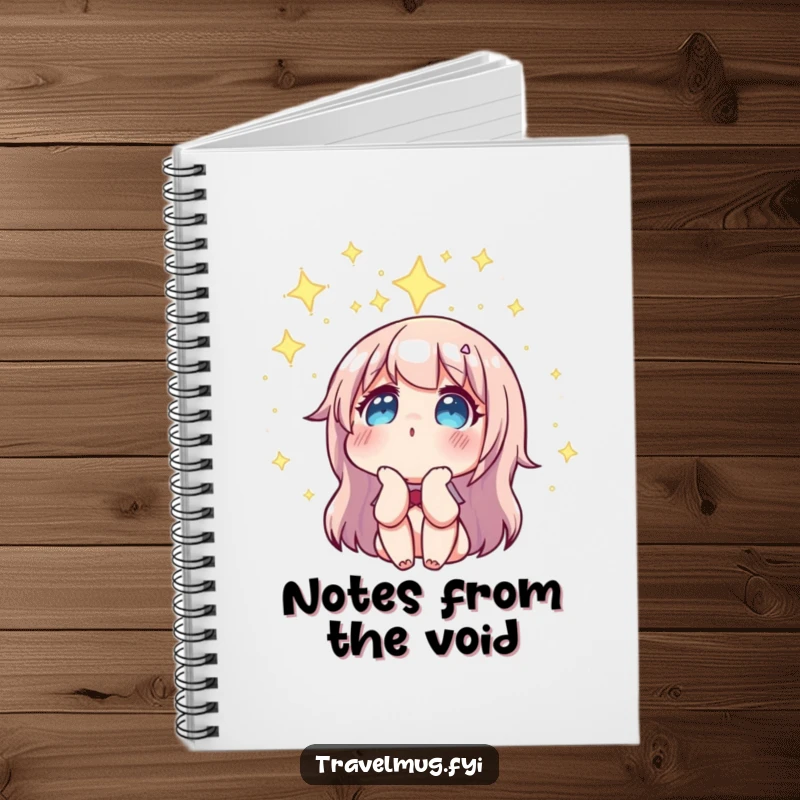 Funny notebook with a character gazing at a constellation, a humorous journal for cosmic inspiration.