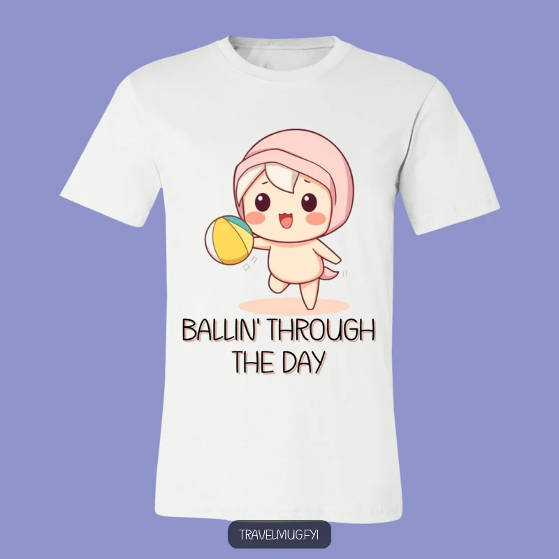 Funny Kawaii Summer T-Shirt: Playful Beach Ball Toss, Hilarious Gift!