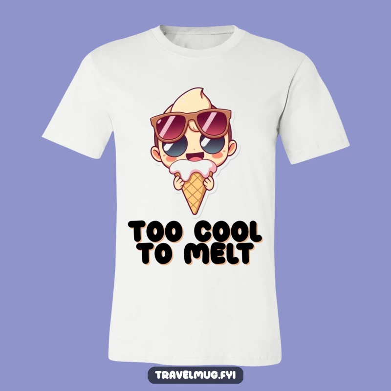 Funny Summer Heat Tee: Character's Melting Ice Cream, Cool T-Shirt Gift