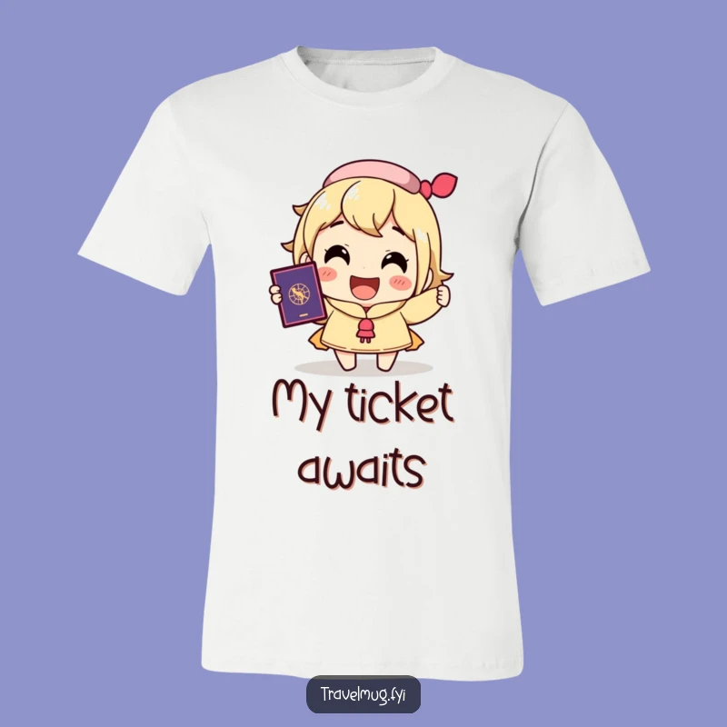 Funny Traveler Tee: Joyful Passport Holder, Excited Smile, Great Gift