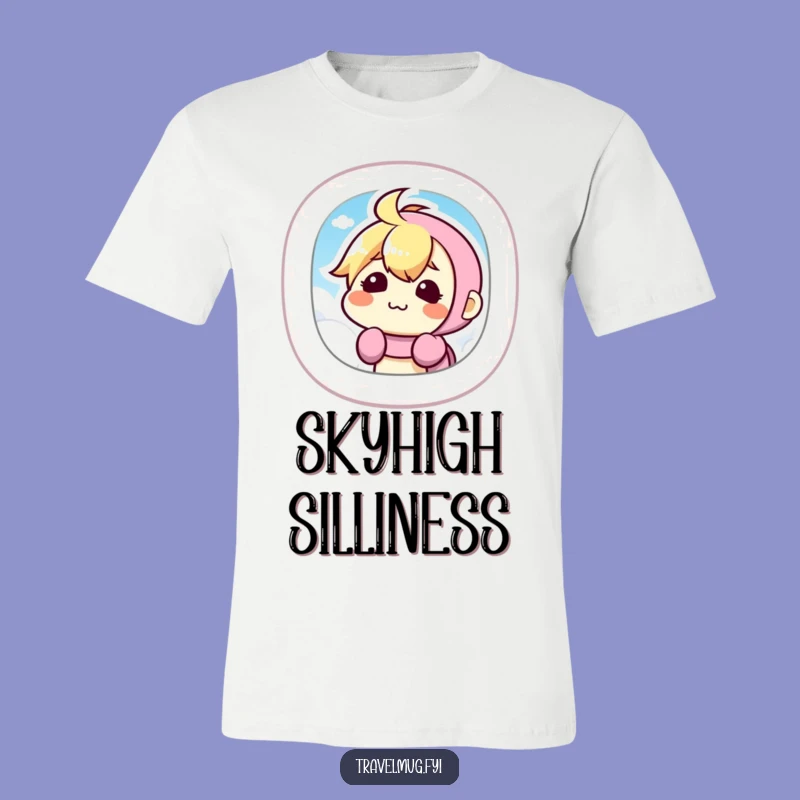Funny Airplane Face Tee: Silly Kawaii Character, Hilarious Travel Shirt