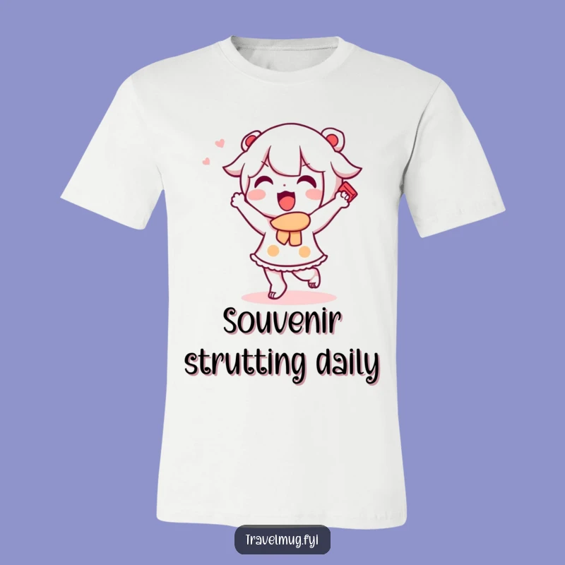 Funny Kawaii Traveler T-Shirt: Happy Souvenir Dance, Hilarious Gift!