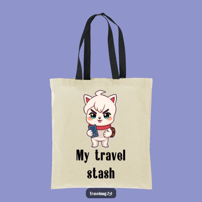 Funny 'Adventure Awaits' Tote Bag: Character's Passport Holder Tote
