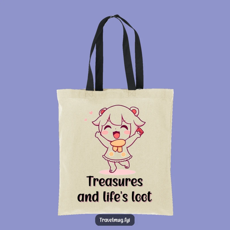 Funny Kawaii Souvenir Tote Bag: Happy Dance Design, Hilarious Travel Accessory!